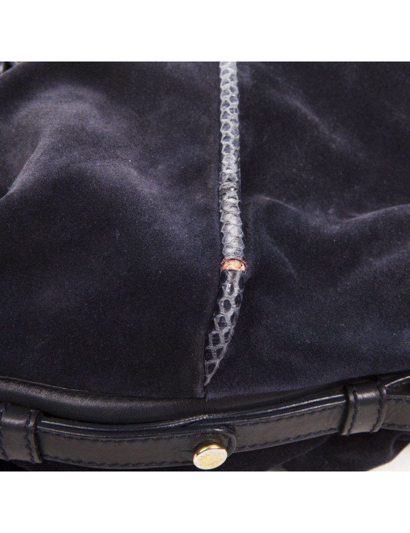 Sac JIMMY CHOO daim bleu nuit