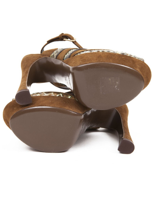 Sandales hautes YSL  T 35 "Tributes" veau velours