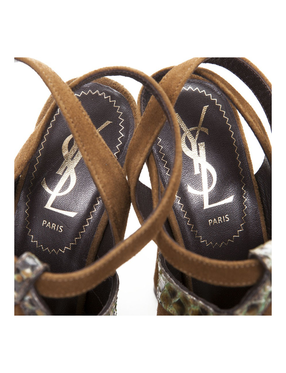 Sandales hautes YSL  T 35 "Tributes" veau velours