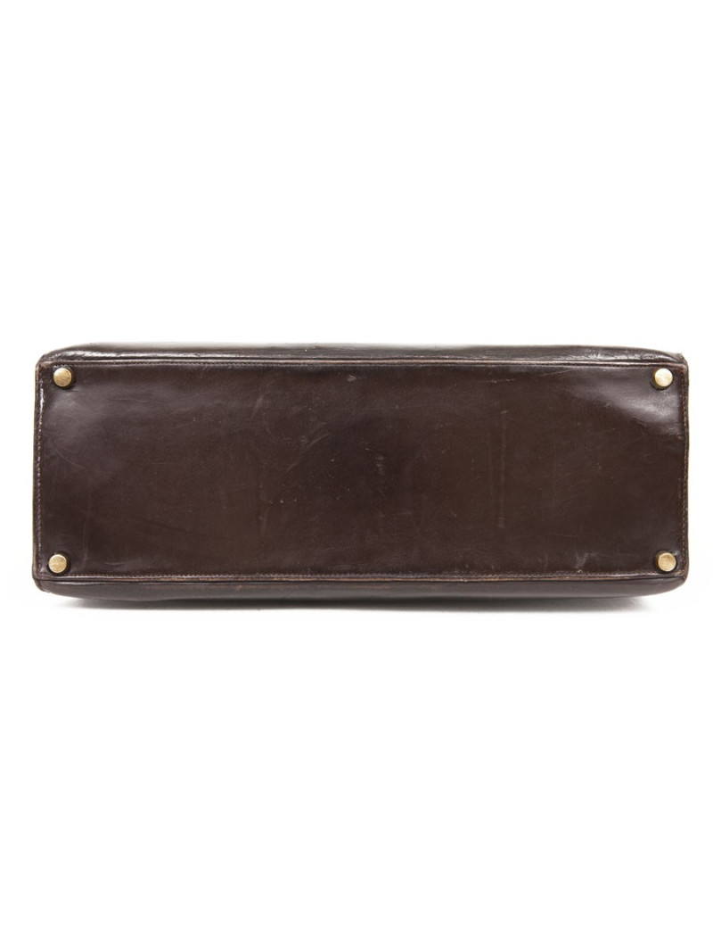 Sac Kelly 32 HERMES cuir box marron 