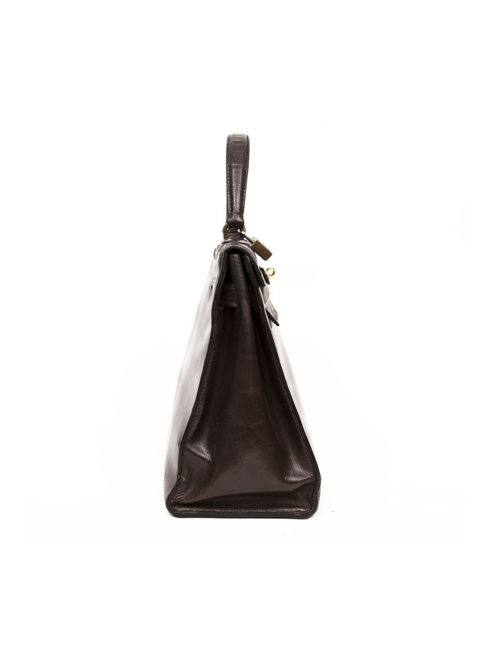 32 box brown leather HERMES Kelly bag