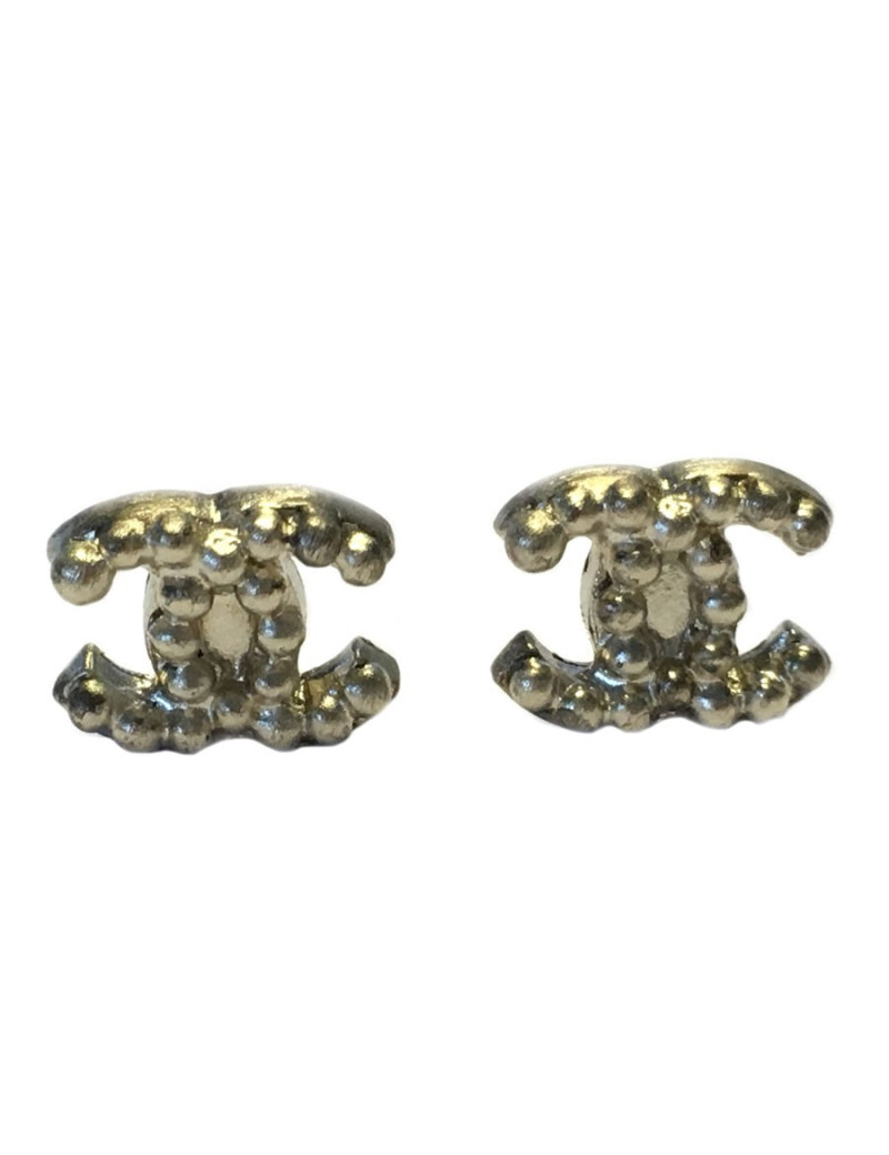 Earrings CHANEL "CC" pale gold
