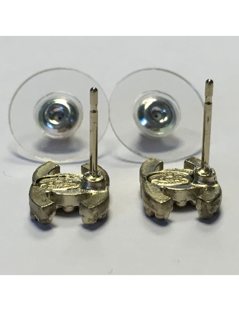 Boucles d'oreille CHANEL "CC" or pâle