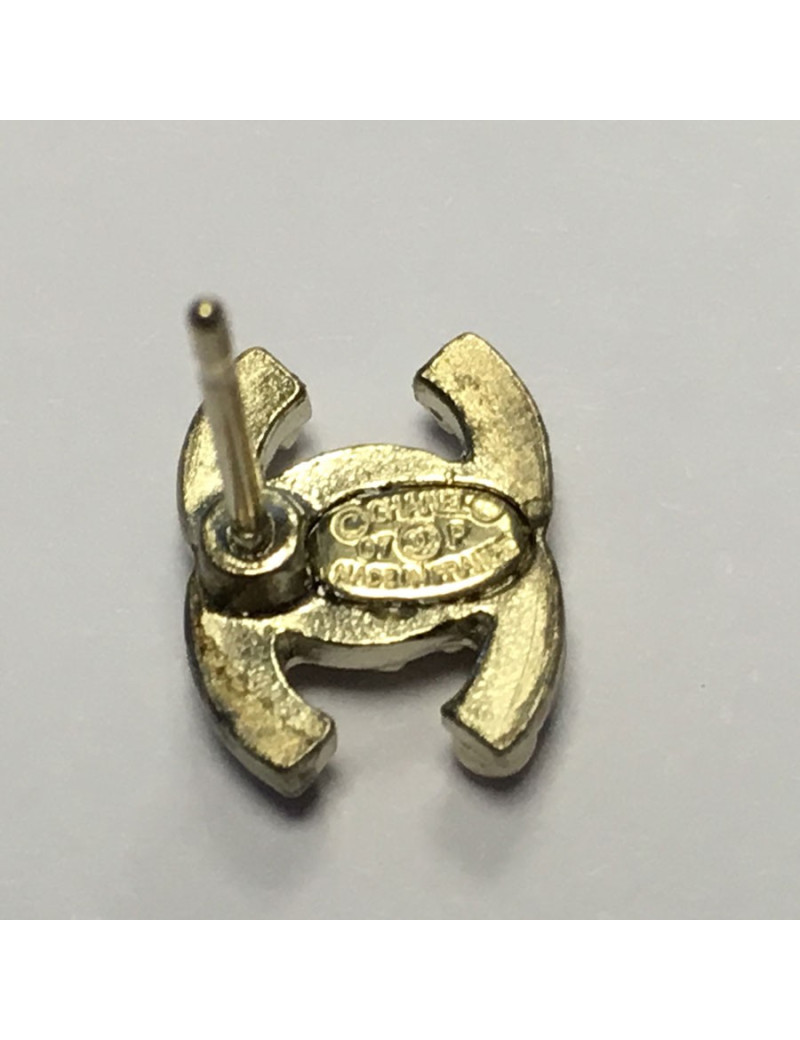 For VC nails CHANEL 'CC' studded earrings Golden pale gold