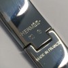 Bracelet clic H HERMES en émail noir mat et palladié mat brossé