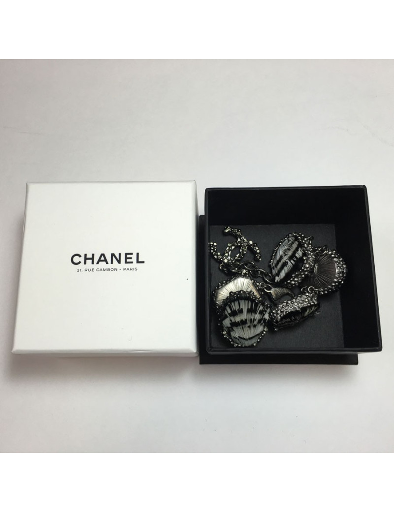 Bracelet CHANEL en plumes et argent