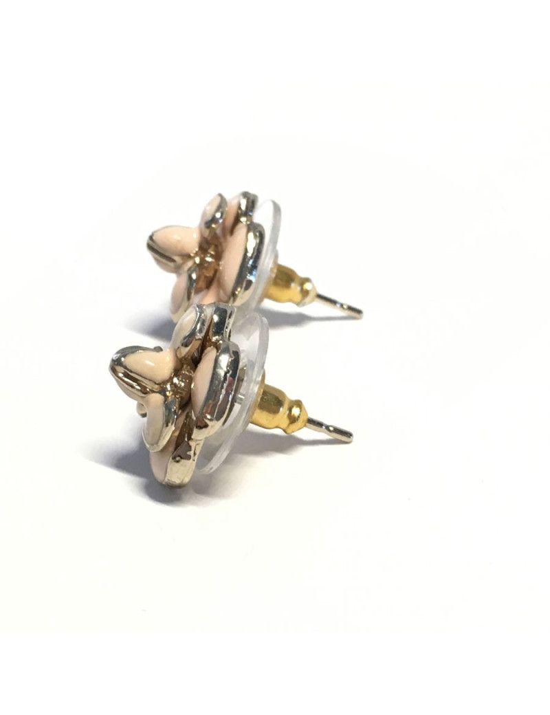 Boucles d'oreille CHANEL camélia rose