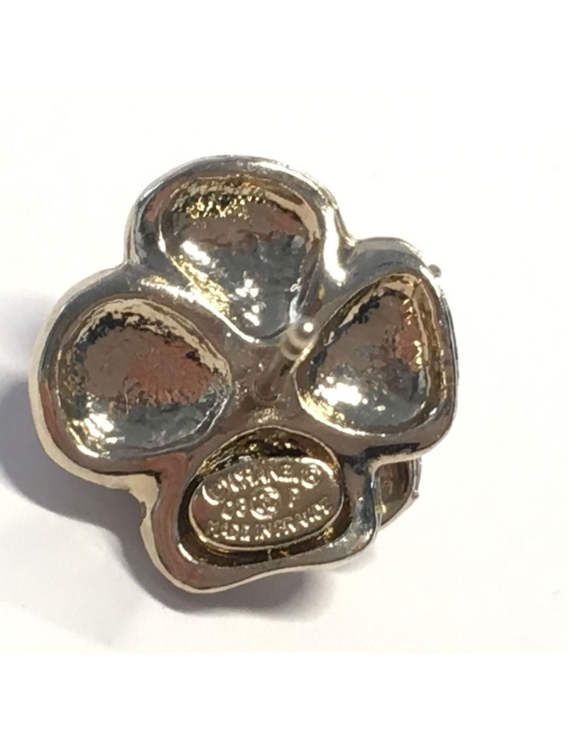 CHANEL Camellia rose ear studs