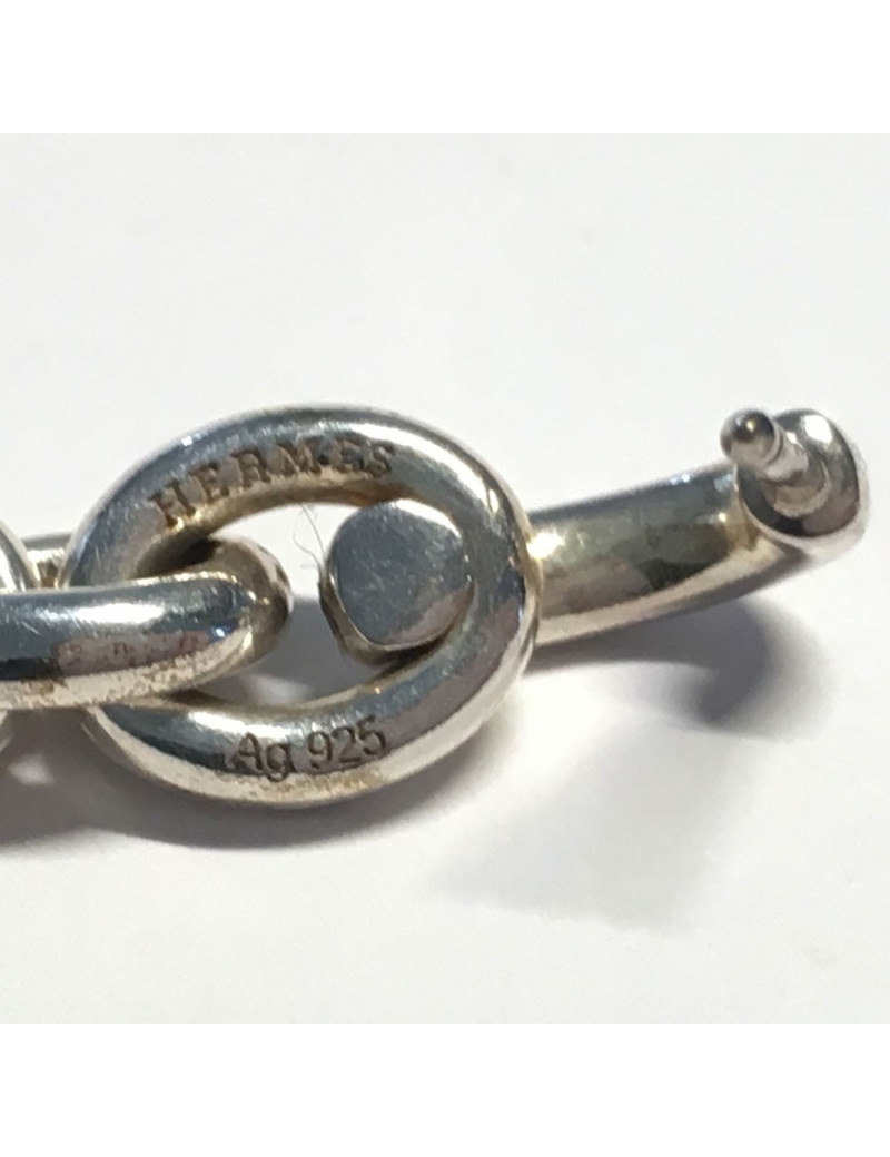 Clous d'oreille HERMES Crescendo pendants en argent massif