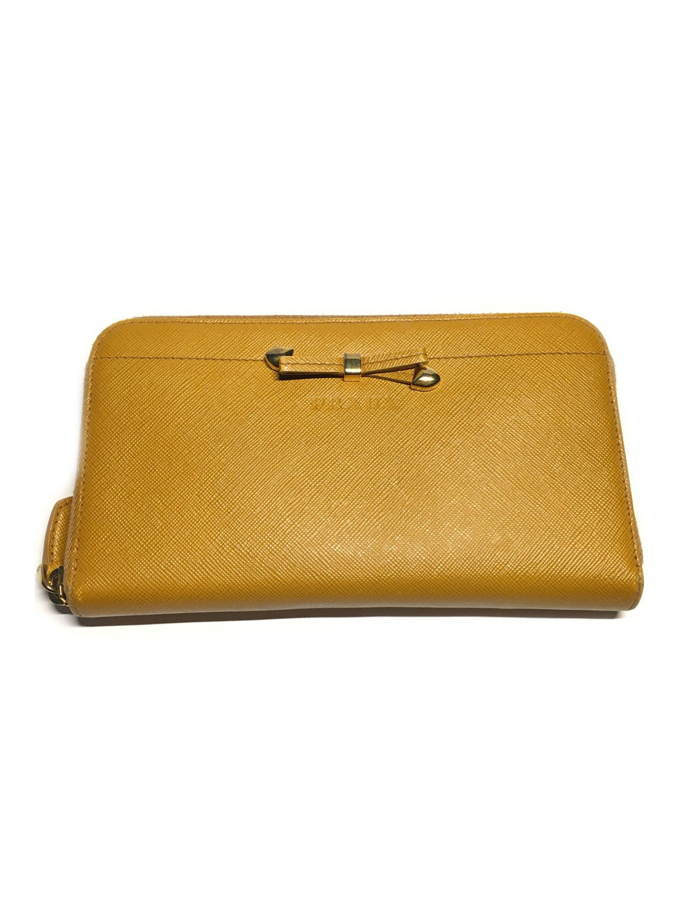 Portefeuille PRADA cuir gold