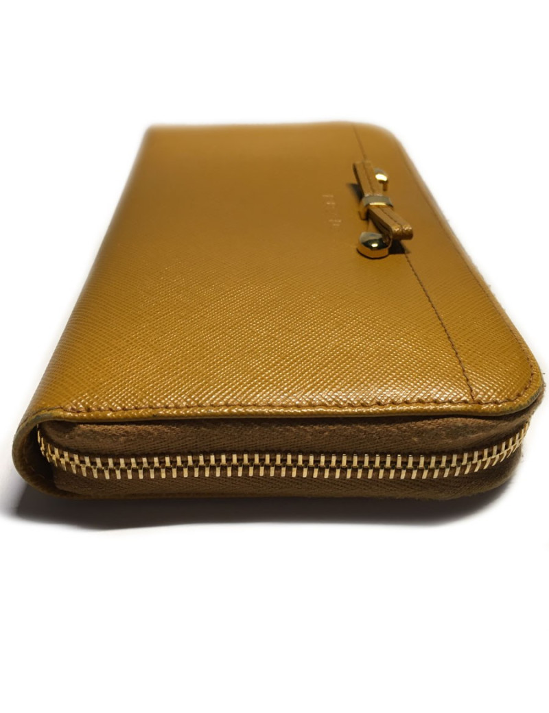 PRADA leather gold portfolio