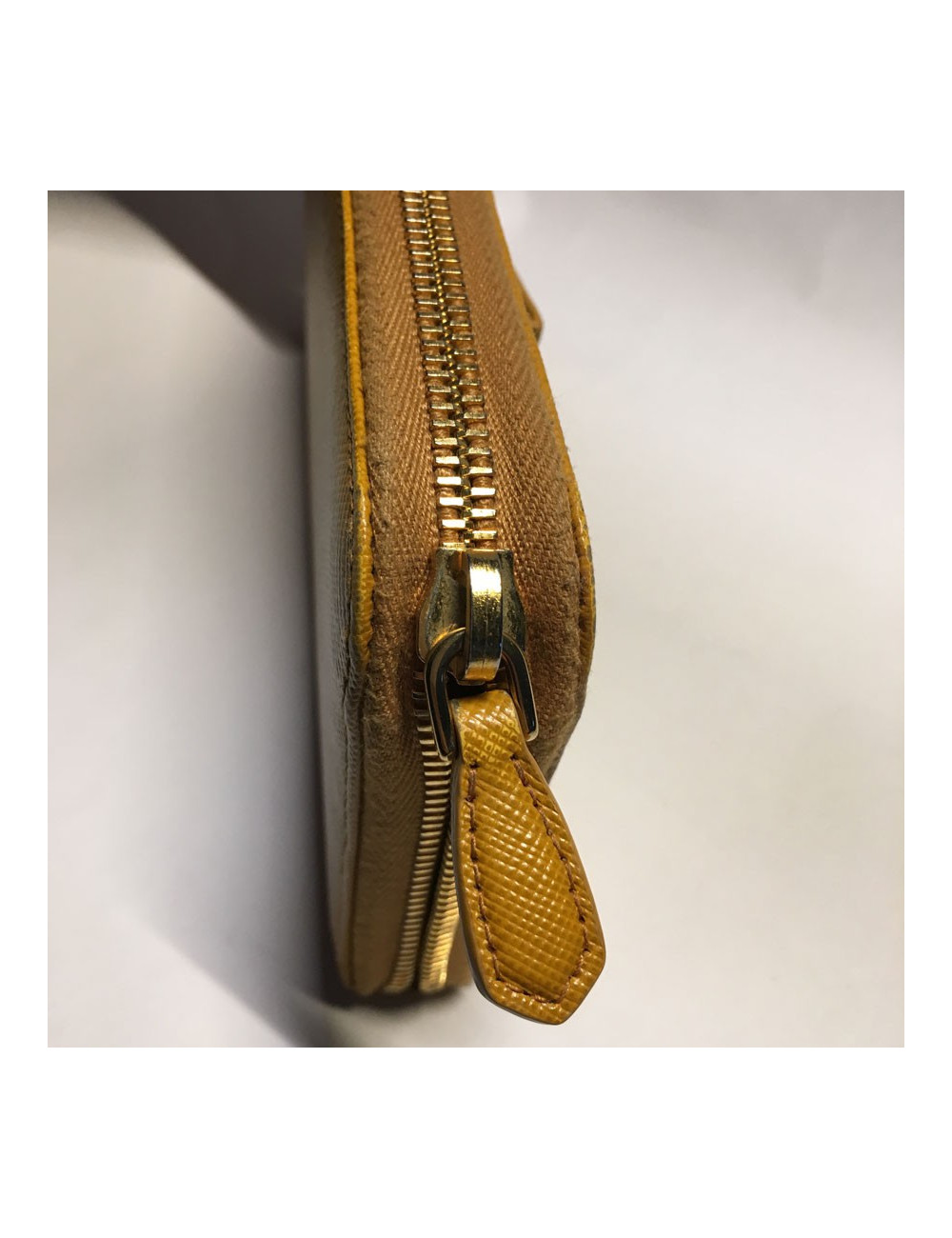 PRADA leather gold portfolio