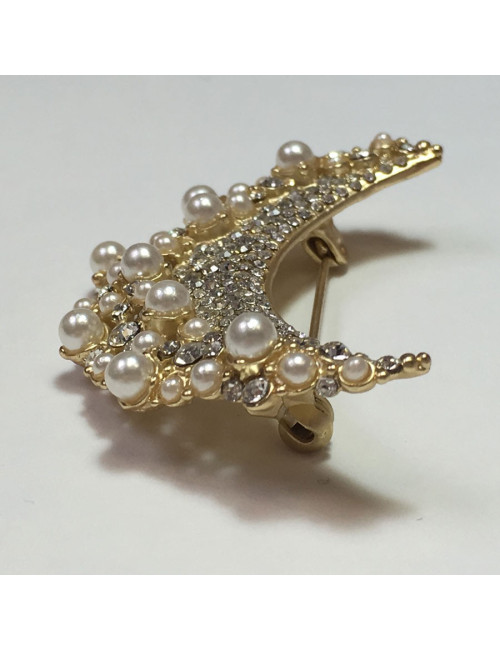 PIN growing Moon CHANEL pearls and rhinestones