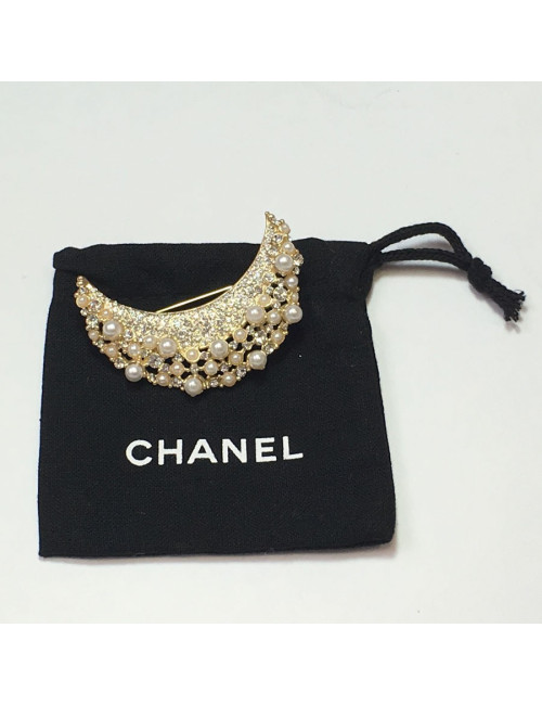 PIN growing Moon CHANEL pearls and rhinestones