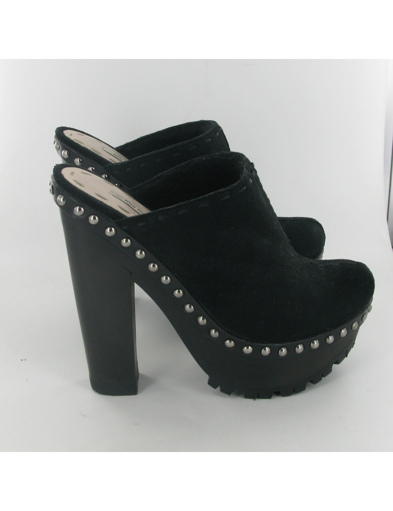 Sabots à talon fourrés MIU MIU