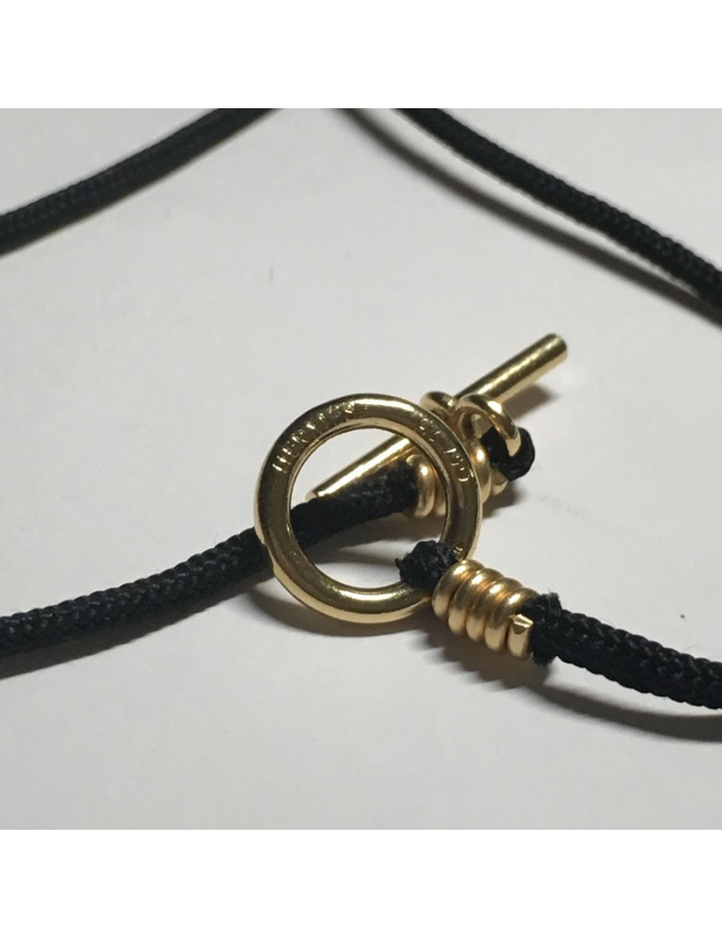 HERMES black link necklace and jewelry gold