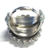 Ring CHANEL couture T51 silver, rhinestone and blue resin