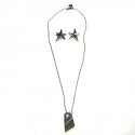 Set THIERRY MUGLER necklace and earrings in silver nails