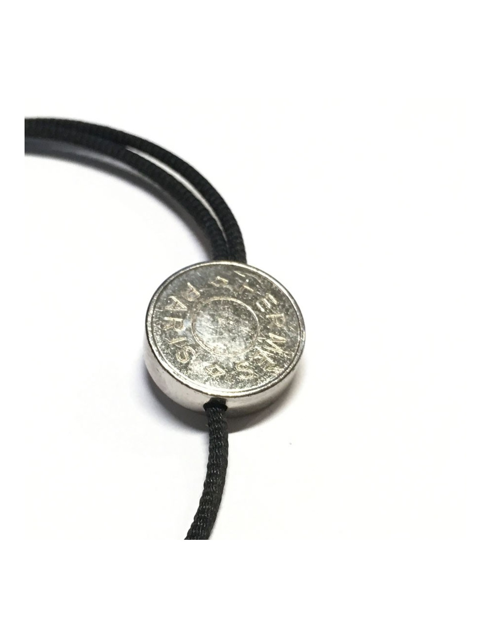 HERMES highlight of saddle and black String Bracelet