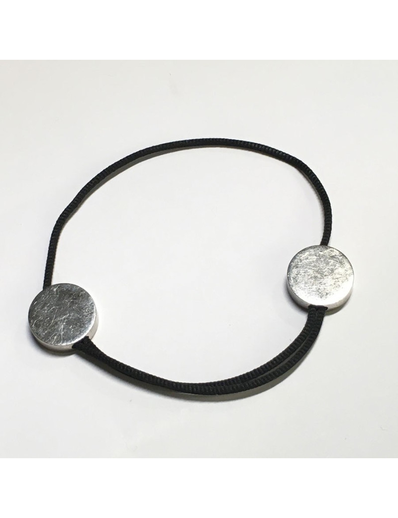 HERMES highlight of saddle and black String Bracelet