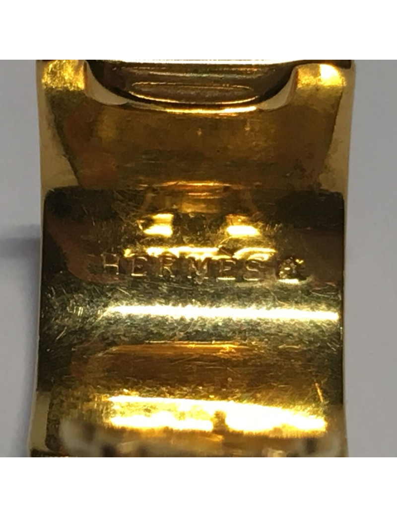 HERMES earrings metal and enamel