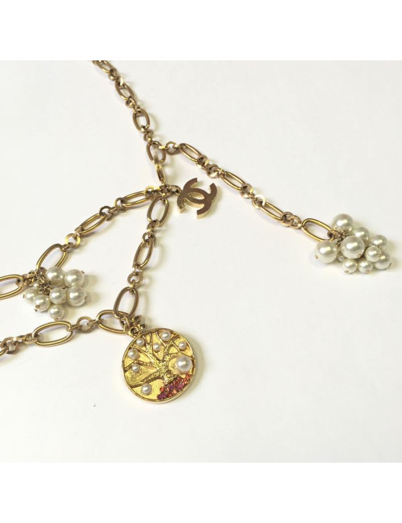 Belt necklace CHANEL golden chain and charms
