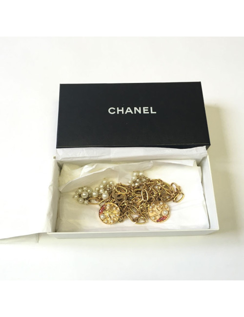 Belt necklace CHANEL golden chain and charms