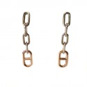 Pending HERMES nails in rose gold and Silver earrings