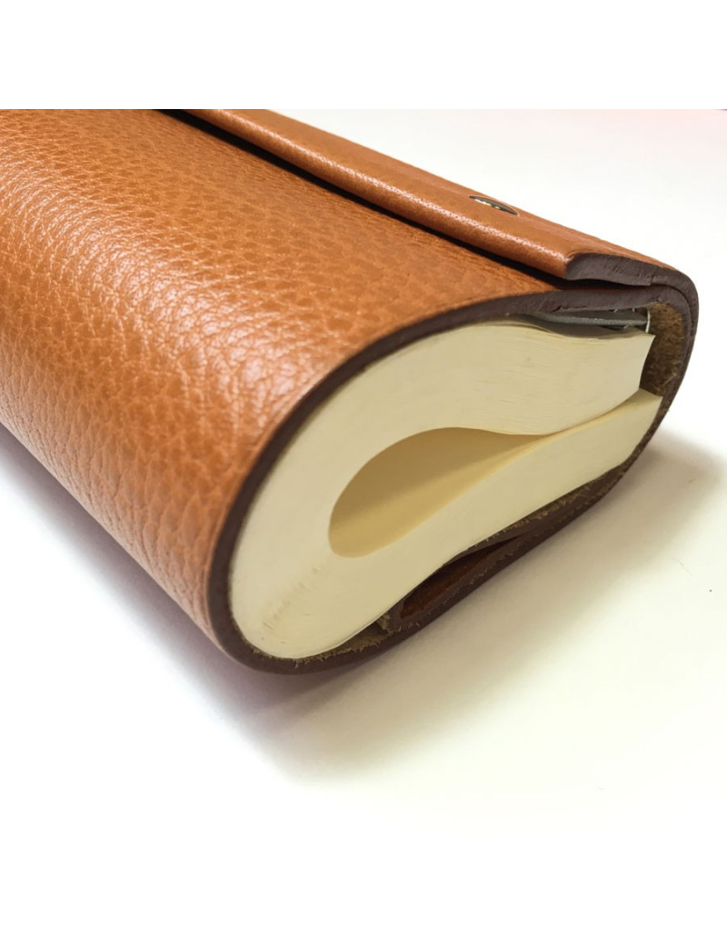 cahier roulé  HERMES cuir buffle gold avec 2 recharges