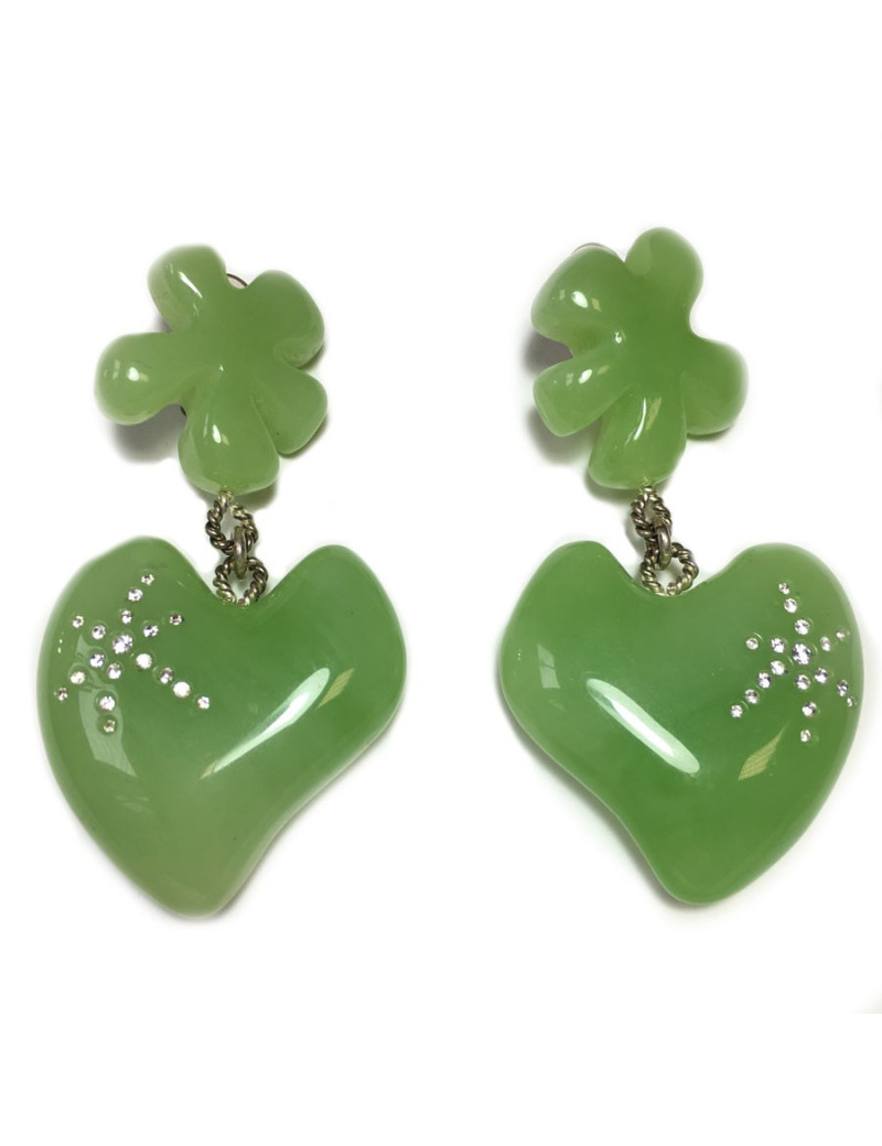 Boucles d'oreille clips pendants CHRISTIAN LACROIX vintage