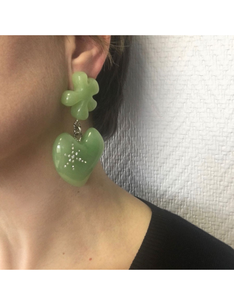 Boucles d'oreille clips pendants CHRISTIAN LACROIX vintage