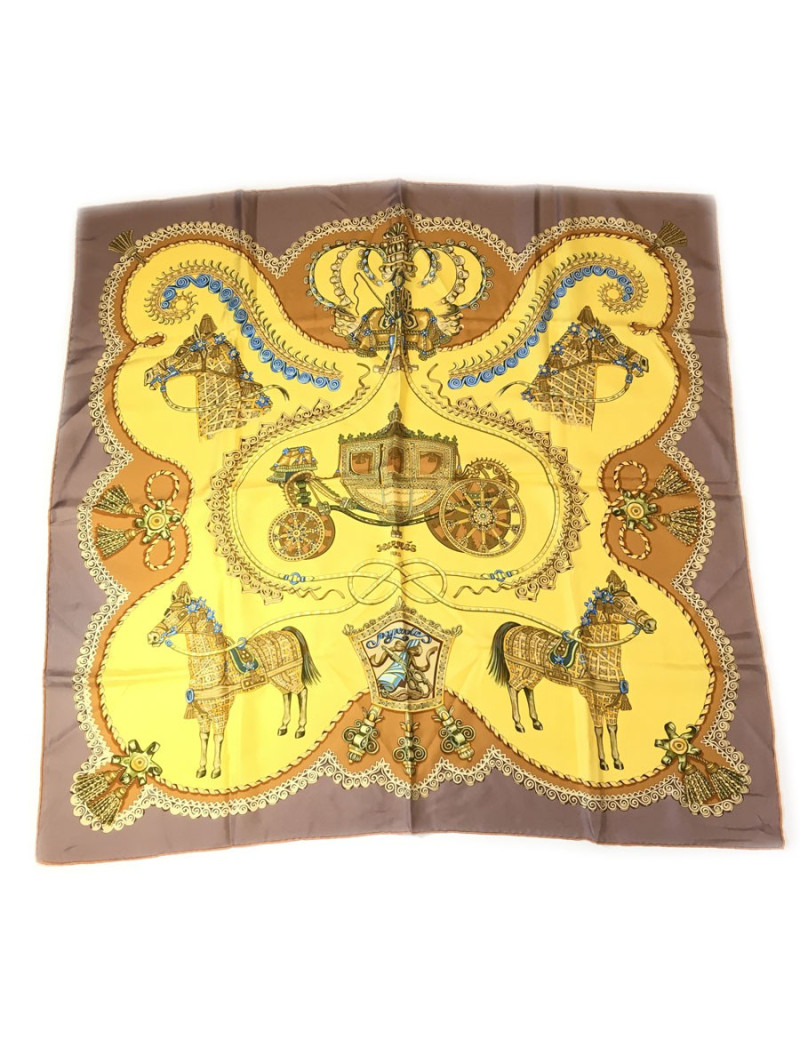 XXX Carré HERMES "Papéroles" en soie