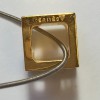 HERMES enamel purple metal cage necklace gold
