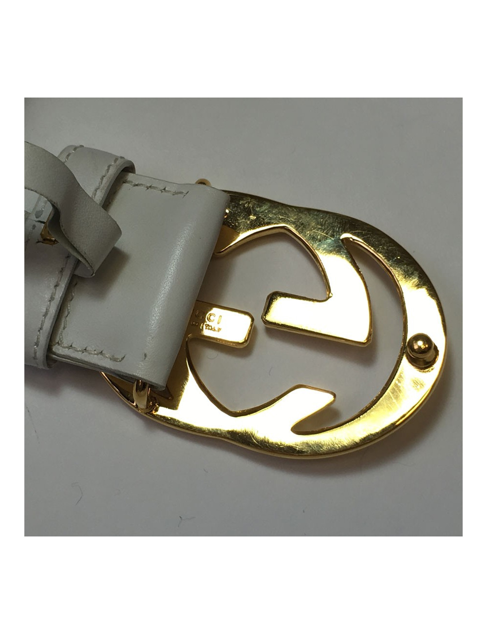 Belt GUCCI White Leather T 70