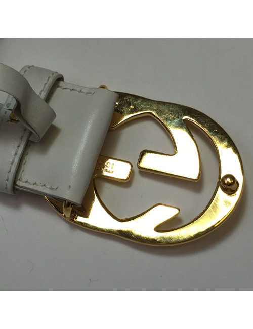 Belt GUCCI White Leather T 70