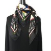 AUCTION scarf KARL LAGERFELD silk black border and multicolor background