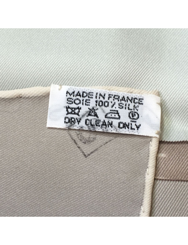 Hermès 'Ferronnerie' small scarf in gray and taupe silk