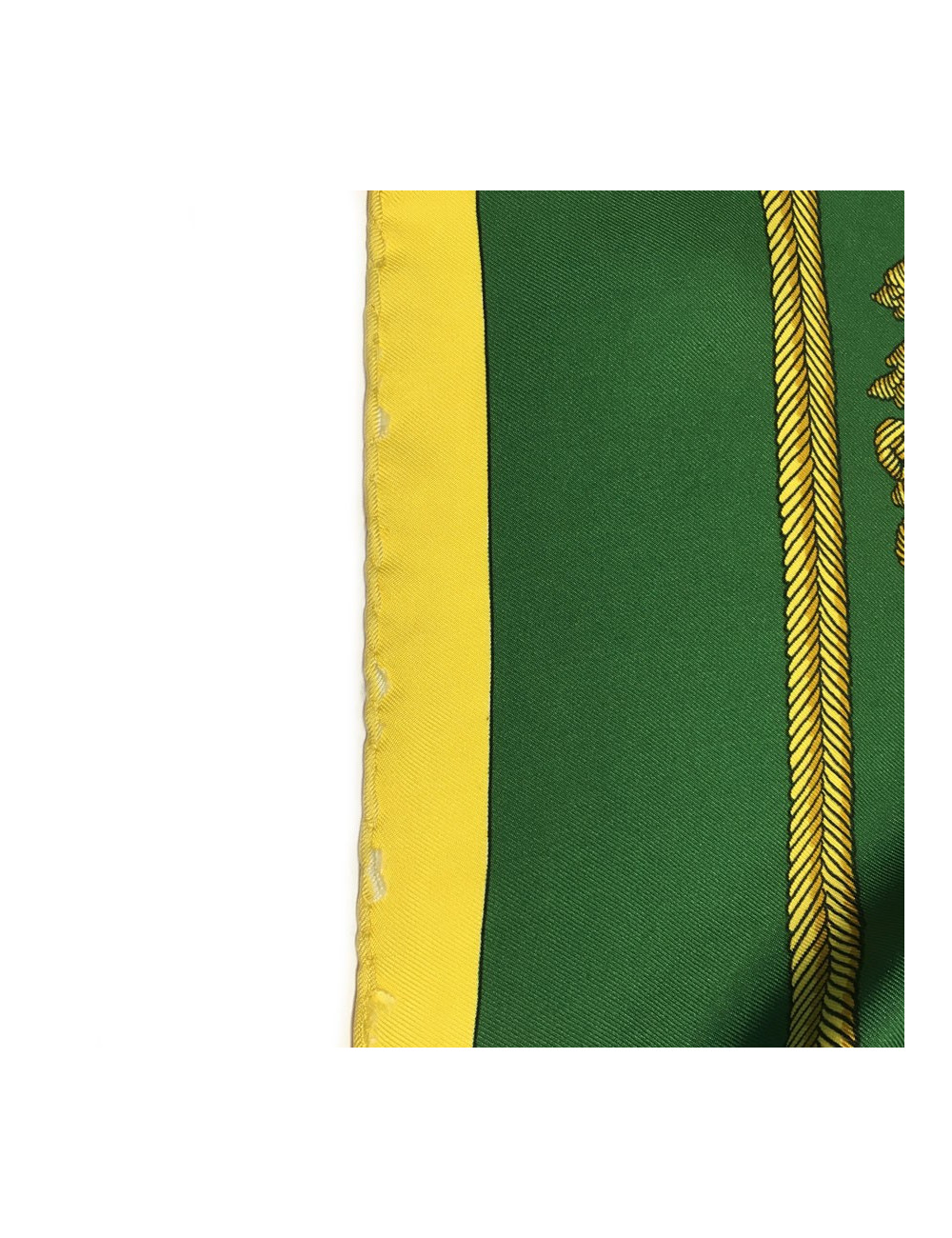 Square HERMES 'Arms of Paris' green silk