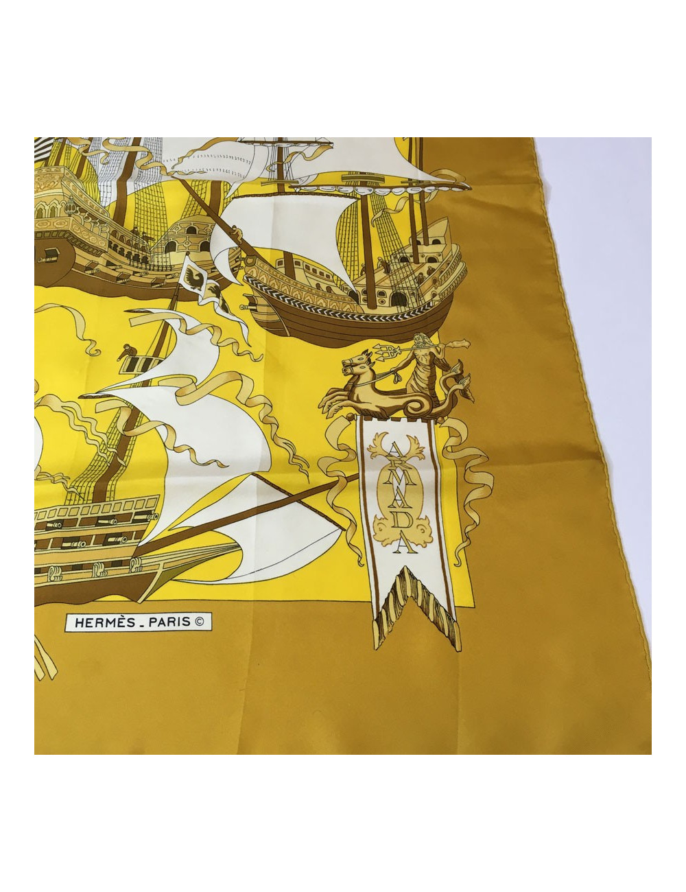 Hermès "Armada" in yellow silk
