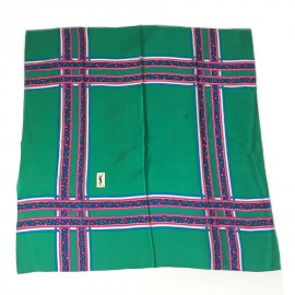 Green silk YVES SAINT LAURENT scarf