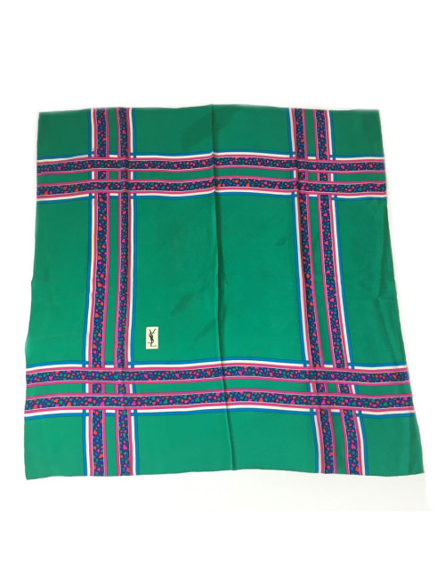 Foulard YVES SAINT LAURENT en soie verte