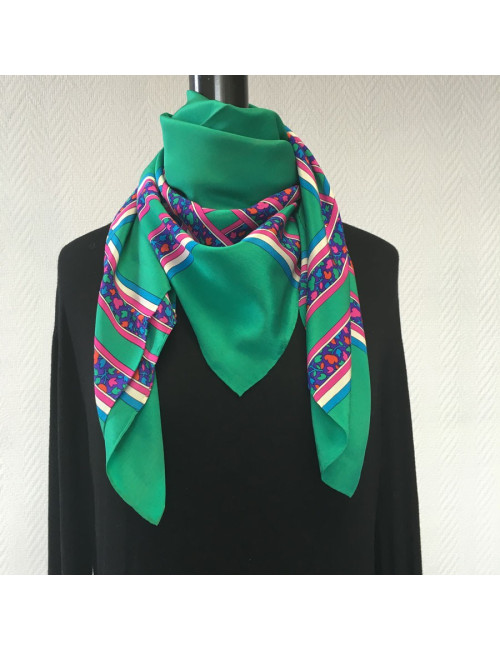 Green silk YVES SAINT LAURENT scarf