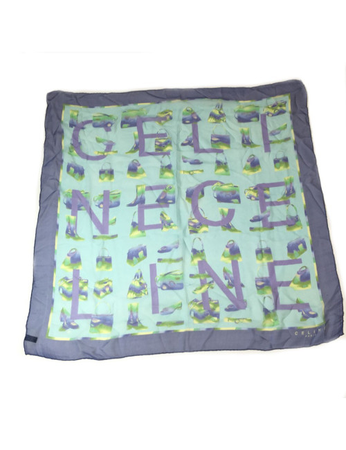 CELINE square in blue silk