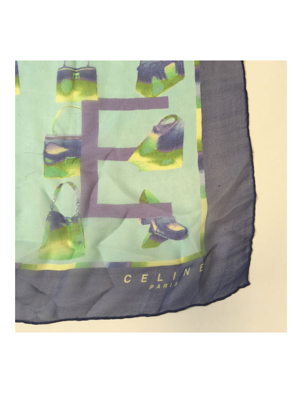 CELINE square in blue silk