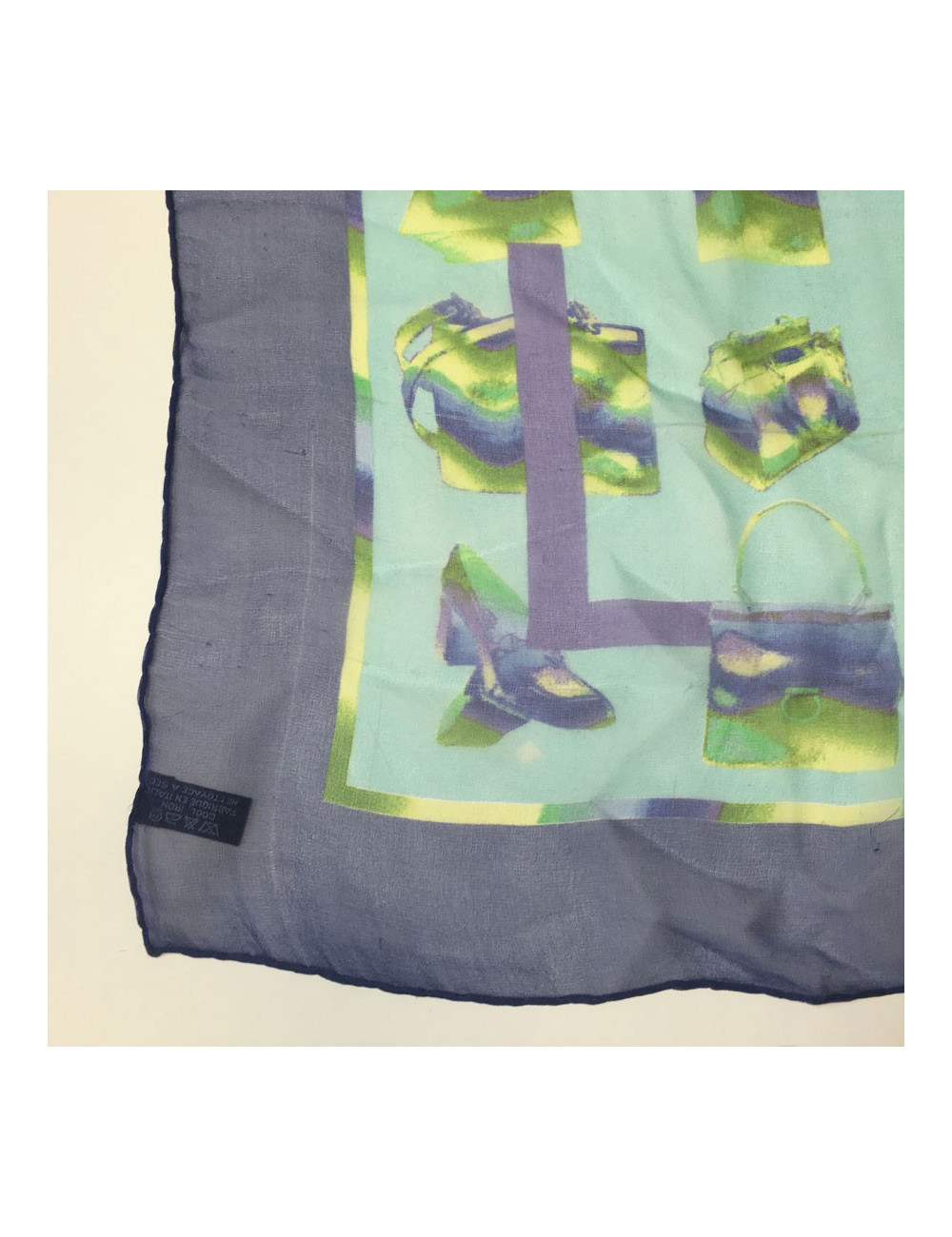 CELINE square in blue silk