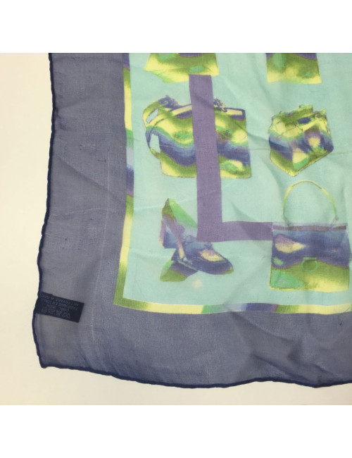 CELINE square in blue silk