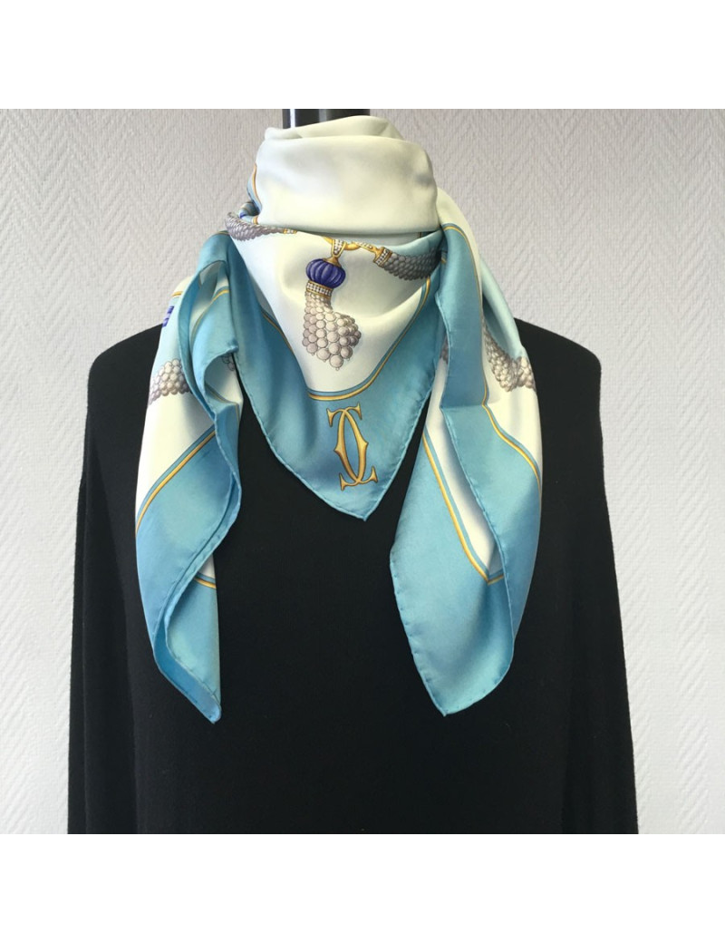 Blue Sky silk "MUST" in CARTIER square