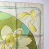 Square "Lotus flowers" HERMES silk ivory, yellow and green