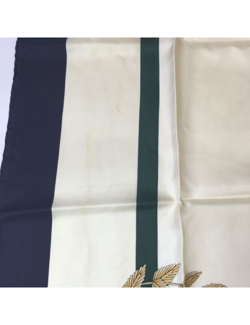 BURBERRY silk scarf Navy Blue, beige and green