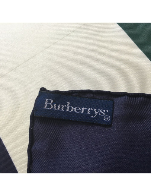 BURBERRY silk scarf Navy Blue, beige and green